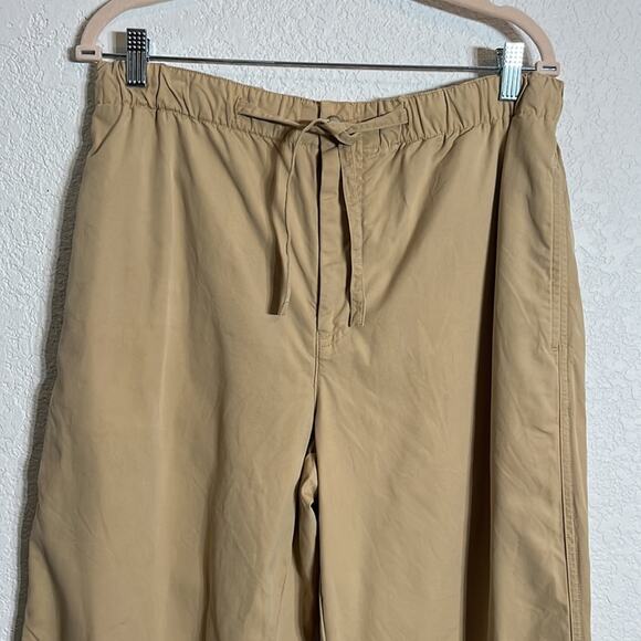 Faconnable cotton tan casual pant Elastic waist with zip closure casual vacation - Picture 2 of 11